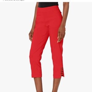 Nwt Slim-satin by Multitudes red Capri pants size 14w